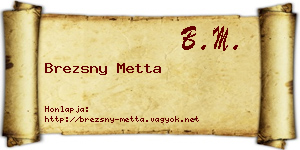 Brezsny Metta névjegykártya